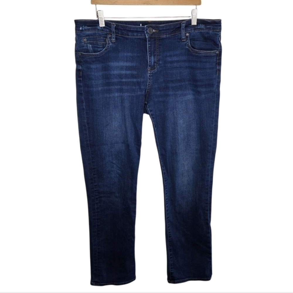 Kut From The Kloth Catherine Mid Rise Boyfriend Jeans Light Distressing Size 14